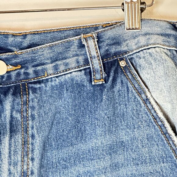 MNML 118 Work Flare Denim Mens Size 32x34 Distressed Patch Jeans 100% Cotton - Picture 8 of 15